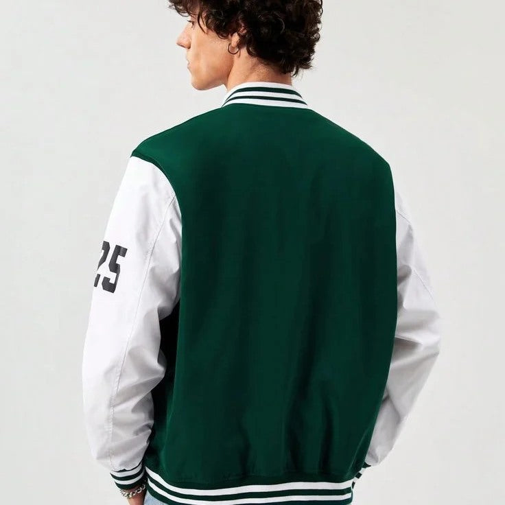 Green Boston Print Baseball jacket - Premium Baseball Jacket from The Divine Shop - Just Rs.1999! Shop now at The Divine Shop