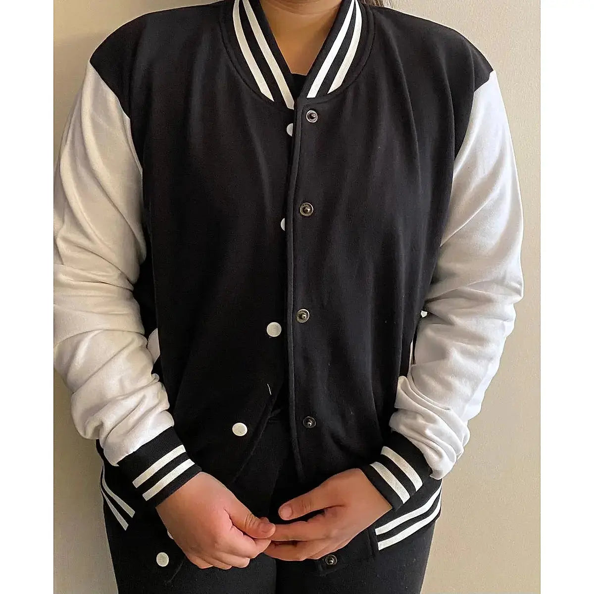 Baseball Jacket Black and White - Premium Baseball Jacket from The Divine Shop - Just Rs.1999! Shop now at The Divine Shop