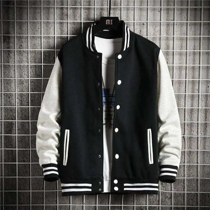 Baseball Jacket Black and White - Premium Baseball Jacket from The Divine Shop - Just Rs.1999! Shop now at The Divine Shop