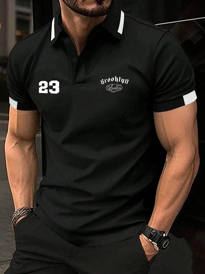 Manfinity Homme Polo Shirt Brooklyn In Black - Premium Polo T-Shirt from The Divine Shop - Just Rs.2250! Shop now at The Divine Shop