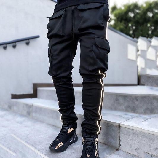 Hip Hop Mens Cargo Pants (Black )