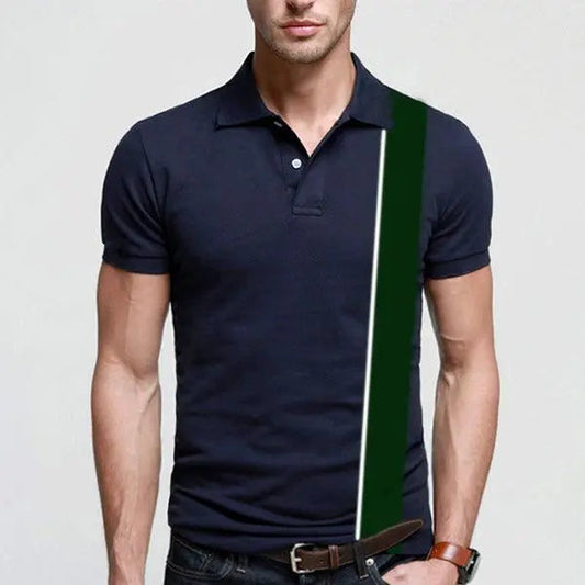 Panel Navy Blue Polo T-Shirts - Premium Polo T-Shirt from The Divine Shop - Just Rs.1750! Shop now at The Divine Shop