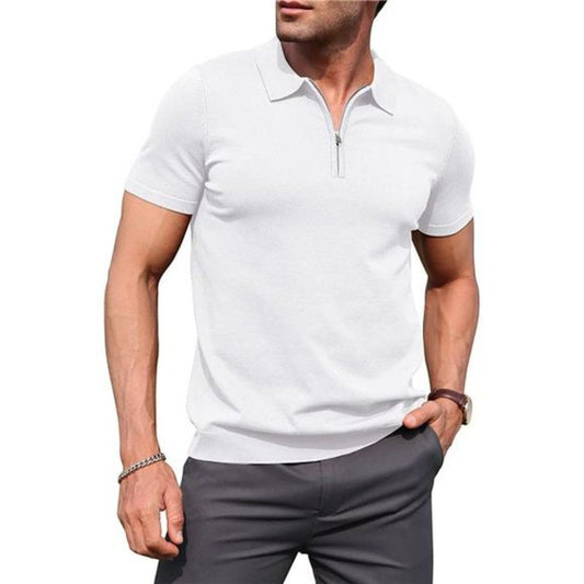 White Zipper Polo T-Shirts