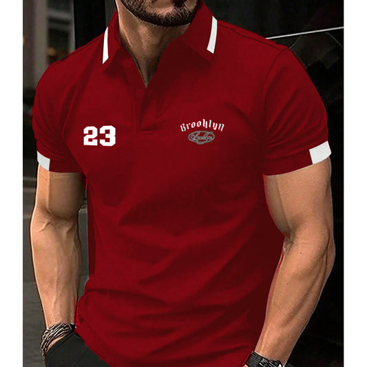 Manfinity Homme Polo Shirt Brooklyn In Maroon