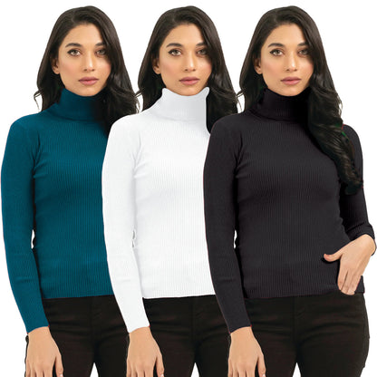 Bundles Of 3 Turtle Necks - Premium High Neck from My Store - Just Rs.3499! Shop now at The Divine Shop