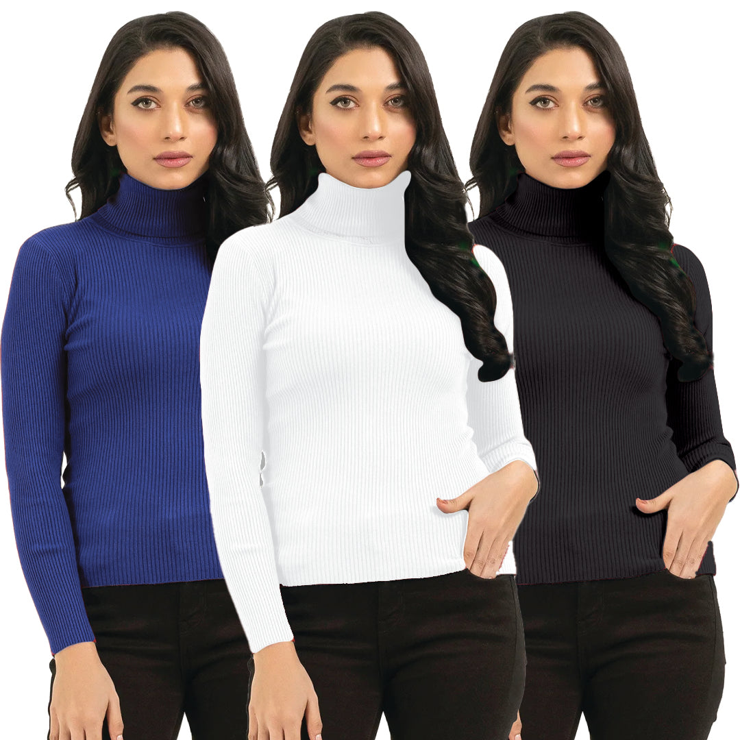 Bundles Of 3 Turtle Necks - Premium High Neck from My Store - Just Rs.3499! Shop now at The Divine Shop